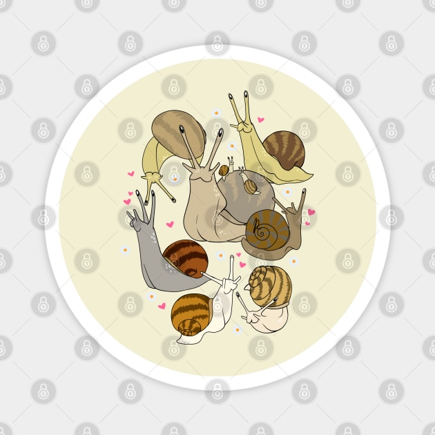 Snail family Magnet by Jaime Ricciardi